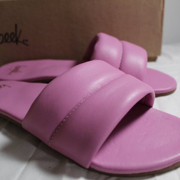 NWB Beek Sugarbird Lilac Flats Slides Slip Ons Sandals - Picture 2 of 5